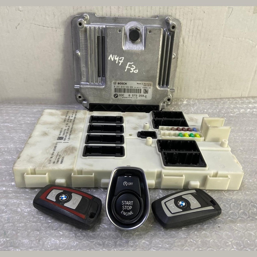 OEM BMW 320d N47N F30 2013 ENGINE CONTROL UNIT ECU KIT DDE 8573259 BOSCH