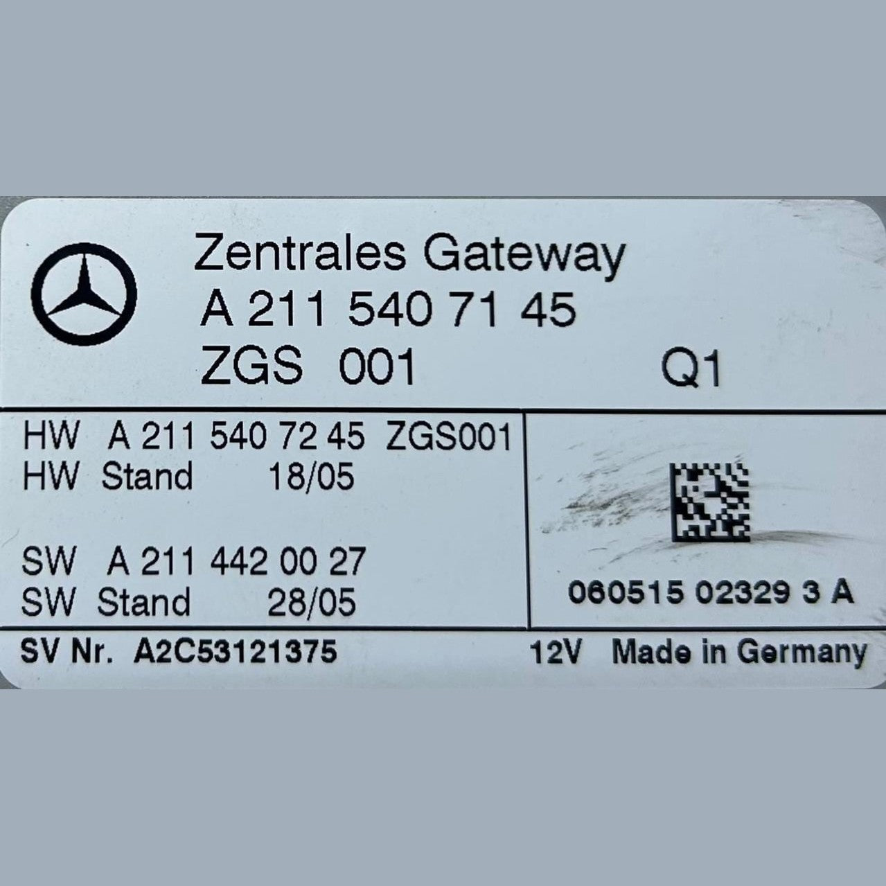 2004-2008 Mercedes-Benz E classCLS350 Central Gateway Control Module A2115407145