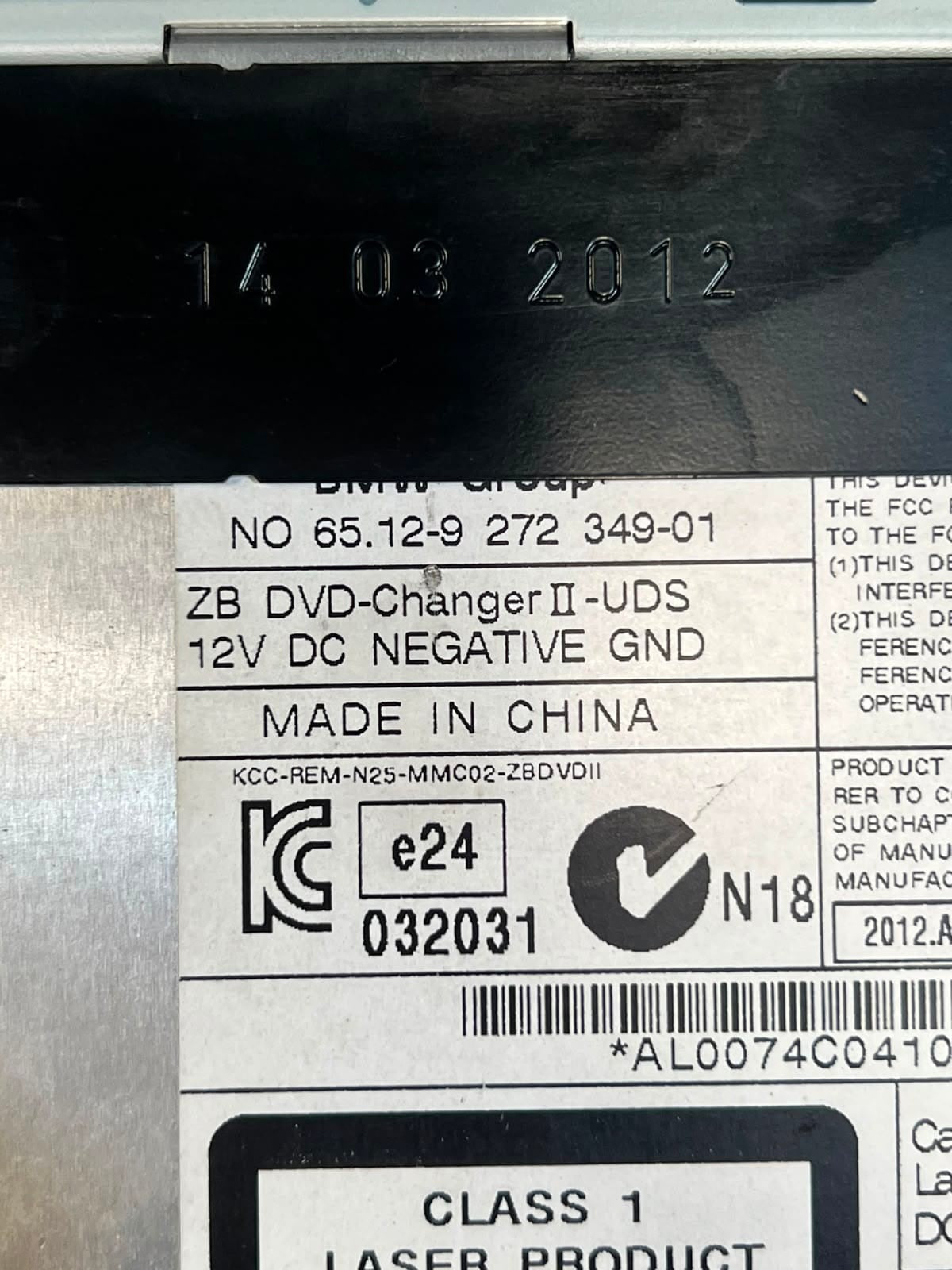 BMW 5 Series F10 F11, 7 Series F01, X3 F25 Cd Dvd Changer 9272349 OEM