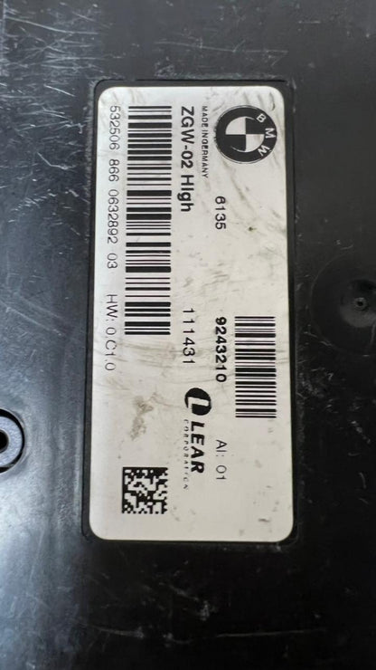 2012 BMW 535i Central Gateway Module 9243210 F10 F11 5' 528, 550