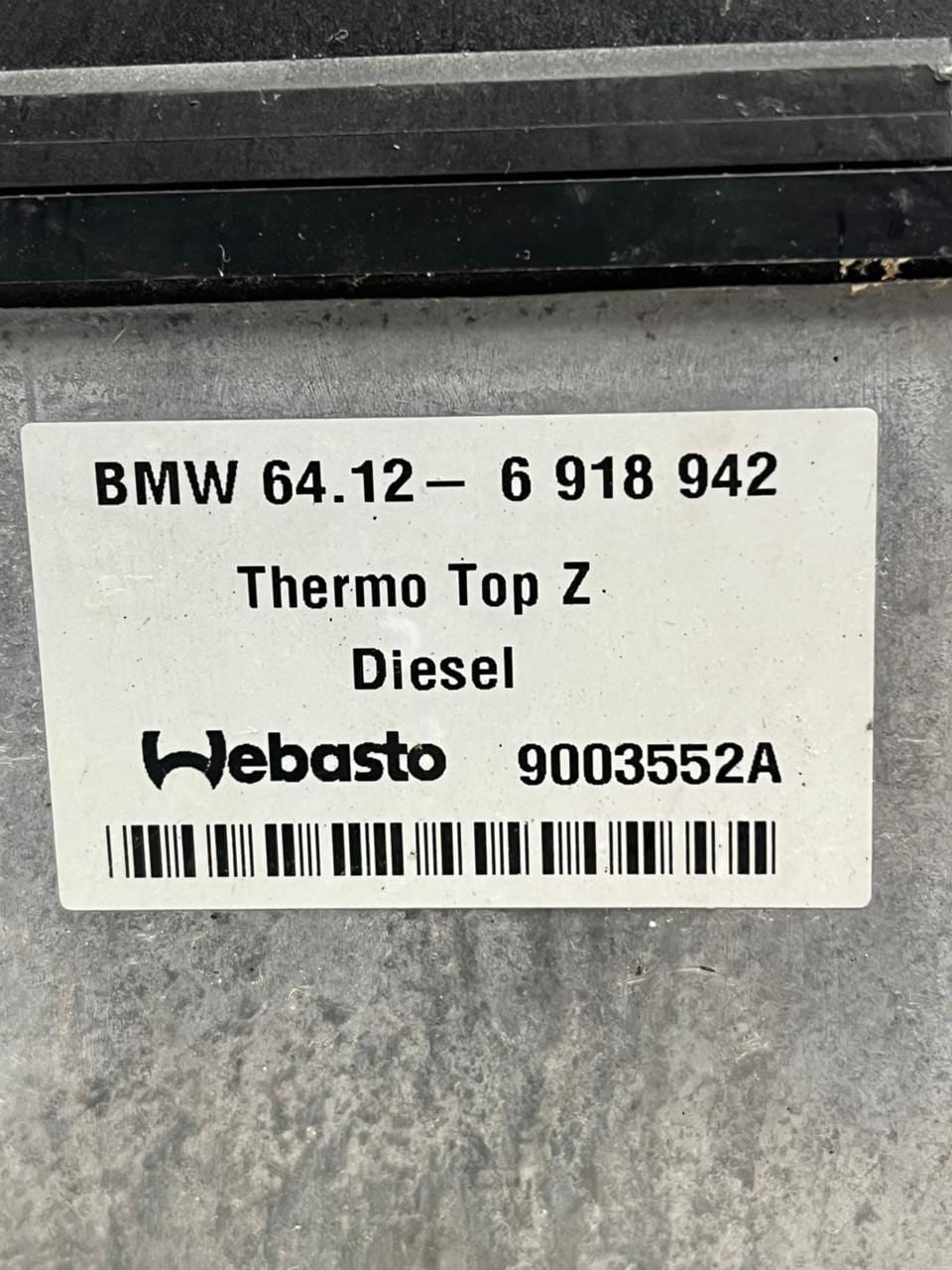 2000-2006 BMW X5 E53 3.0d DIESEL 12V Webasto Thermo Auxiliary Heater 6918942 OEM