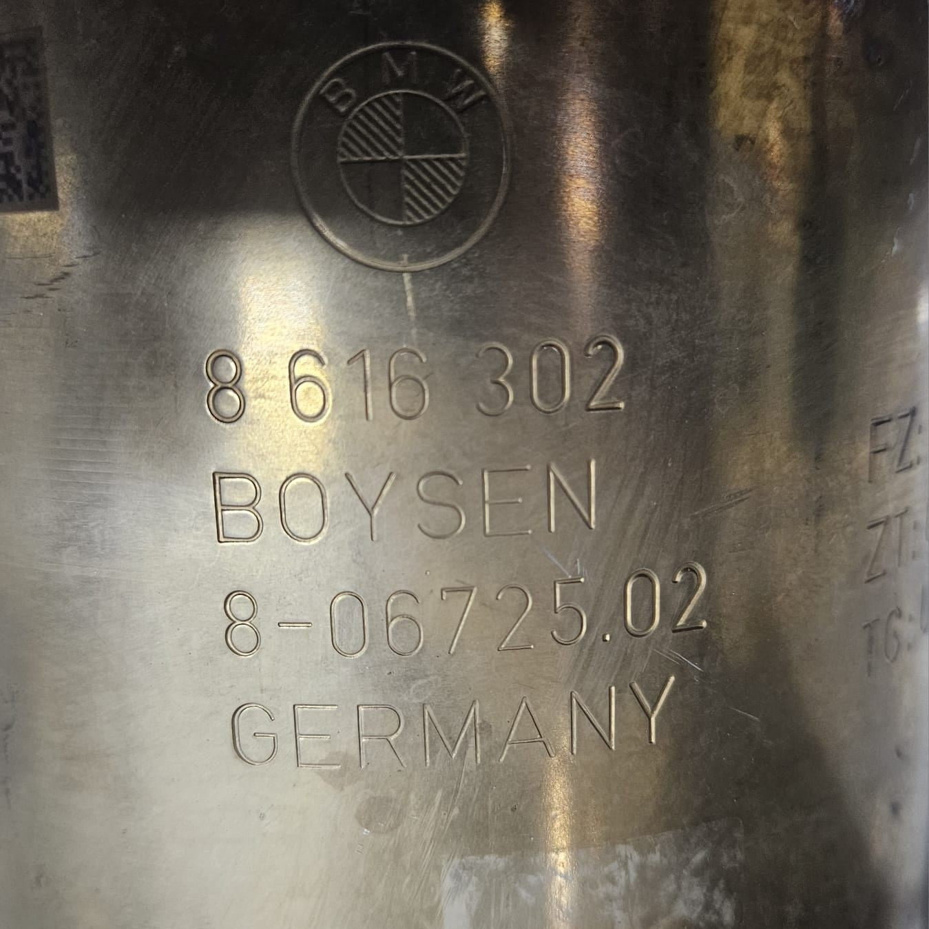 2018-2020 BMW X2 F48 B38 Catalytic Converter 8616302 OEM