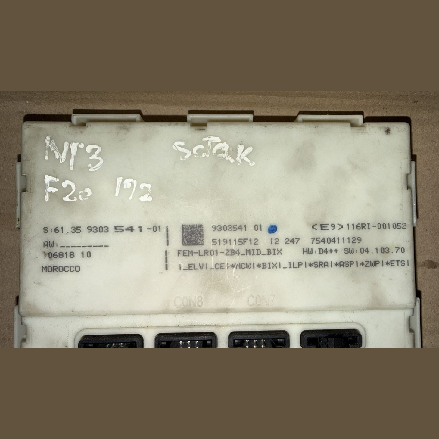 BMW FEM F20 116i 2010 TO 2013 RHD CAR BODY CONTROL MODULE - 9303541