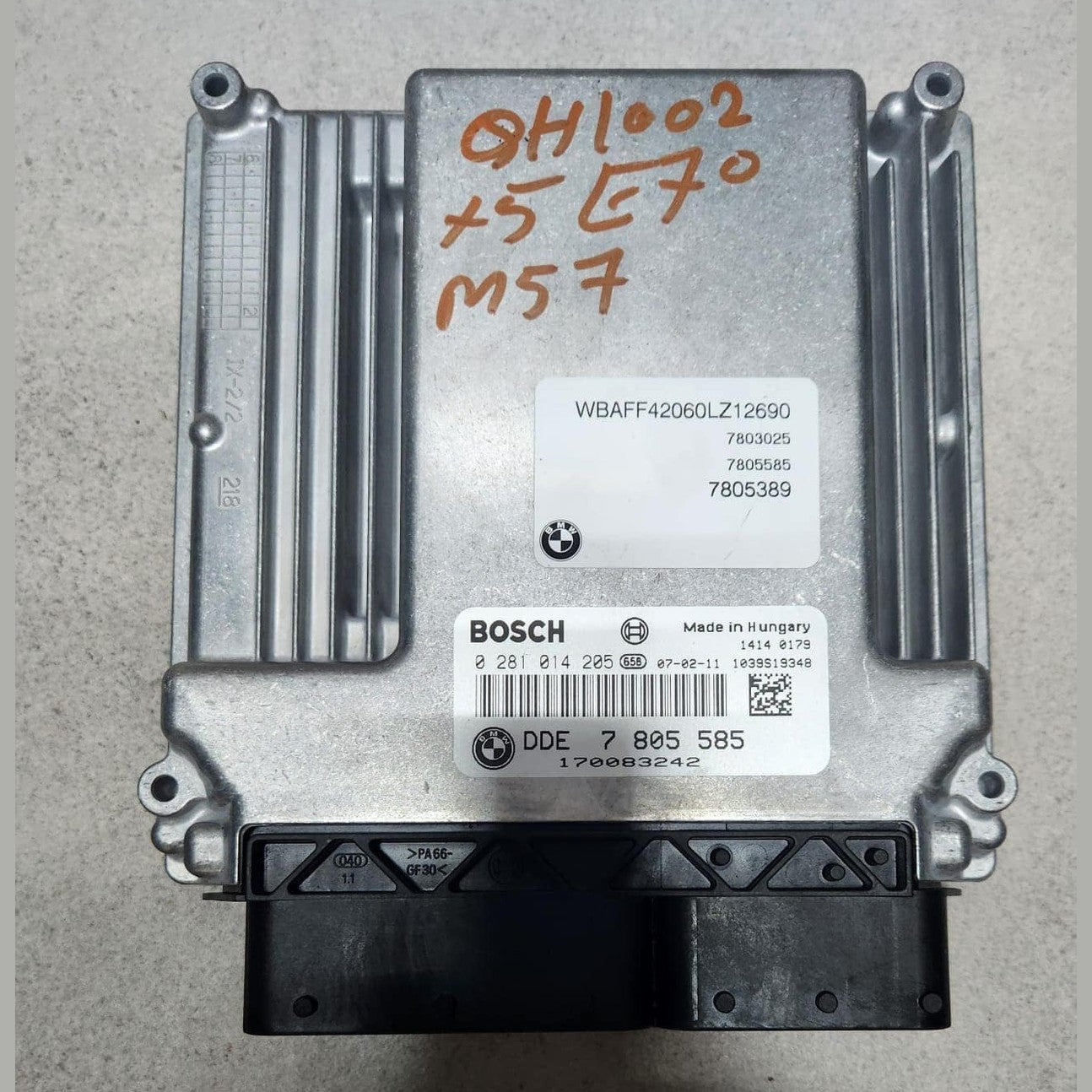 2007-2013 BMW X5 Engine Control Unit 7805585 X5 E70 3.0 DIESEL and E92 E93 330d