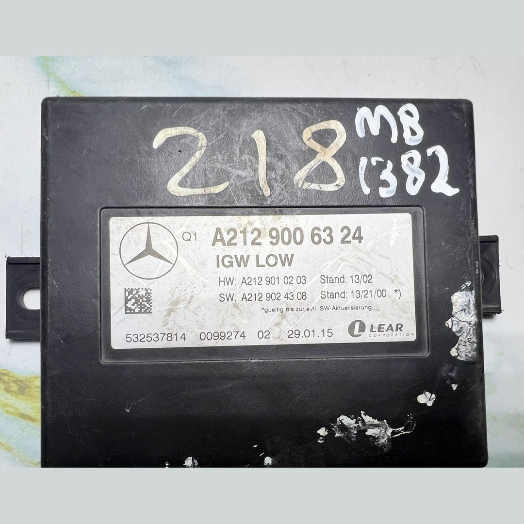 12-16 Mercedes W218 CLS-Class Central Gateway Control Module A212 9006324 OEM