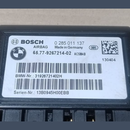 BMW F20 F21 F22 F30 F31 F32 F33 F34 SRS CONTROL UNIT SAFETY MODULE ECU 9267214