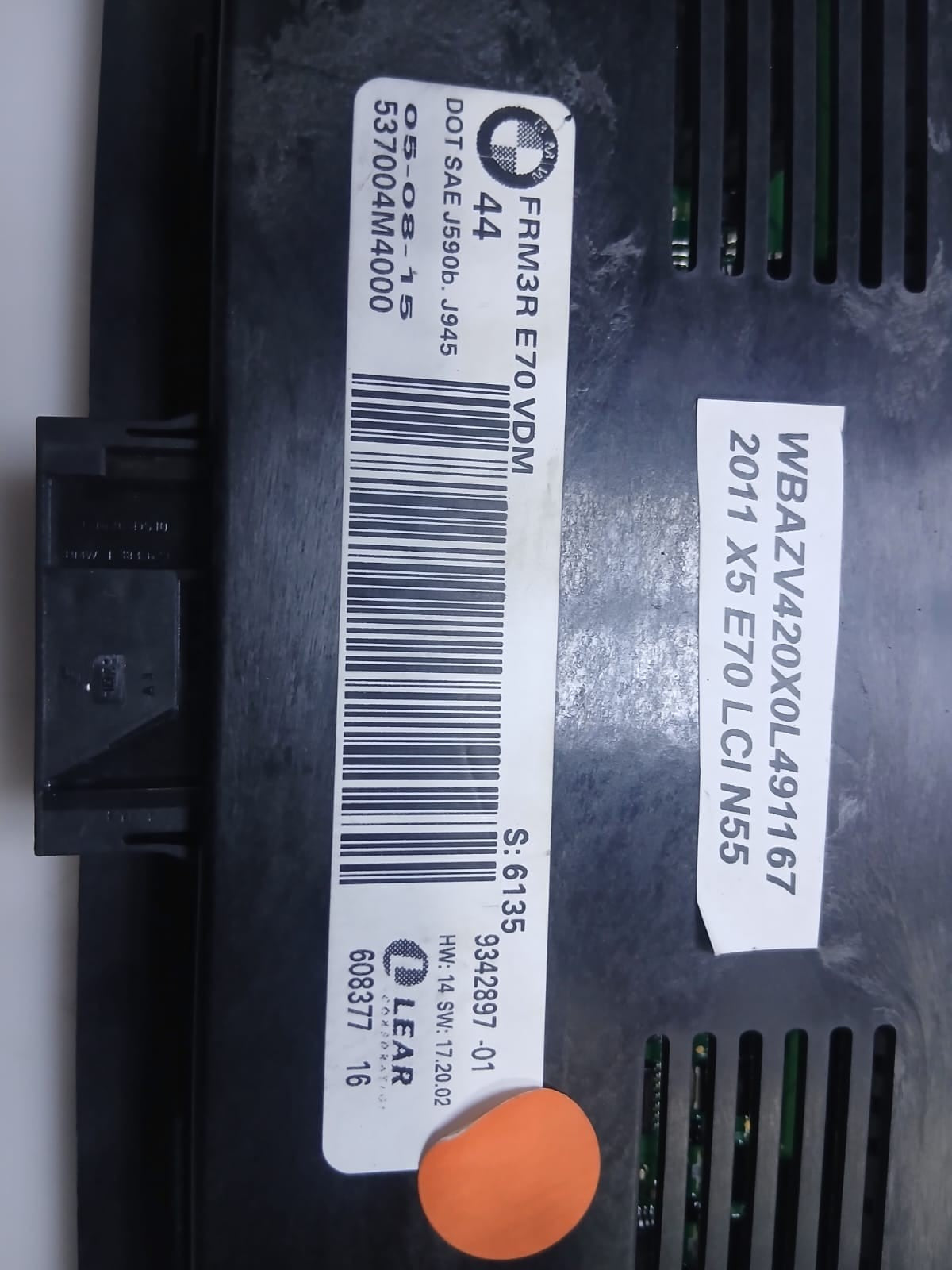 BMW 2007-2013 X5 E70 and X6 E71 Footwell Light Control Module FRM 9342897 OEM