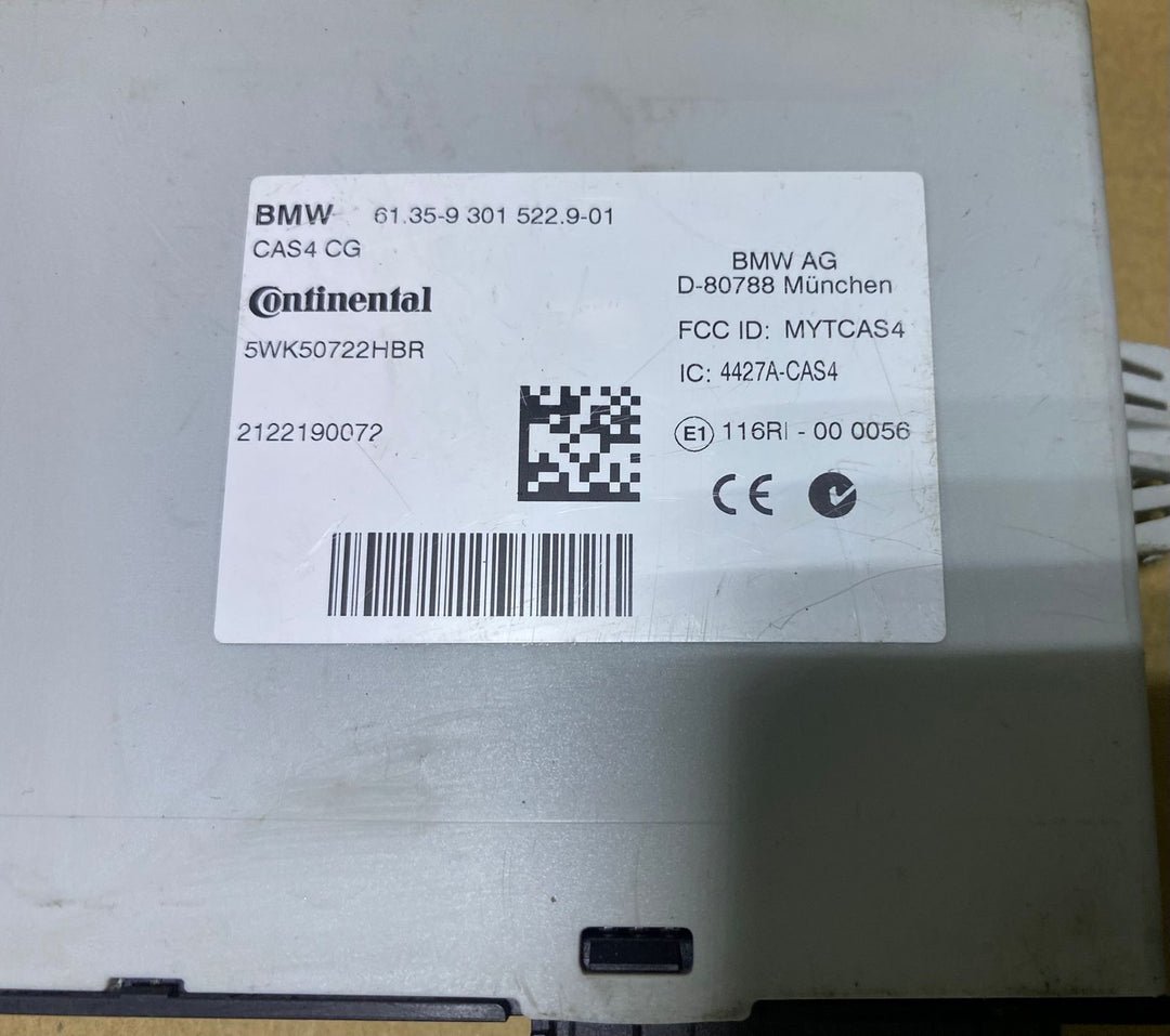 2015 BMW X3 Comfort Access Control Unit 9301522 5 Series F10, 6 Series F12 F13