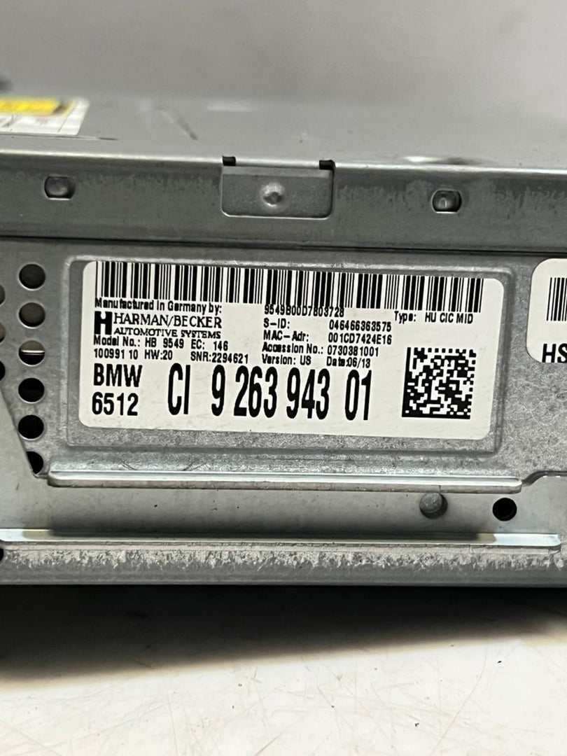 2006-2014 BMW X5 X6 HARMAN AM FM stereo CIC, CD Radio Receiver Head Unit 9263943