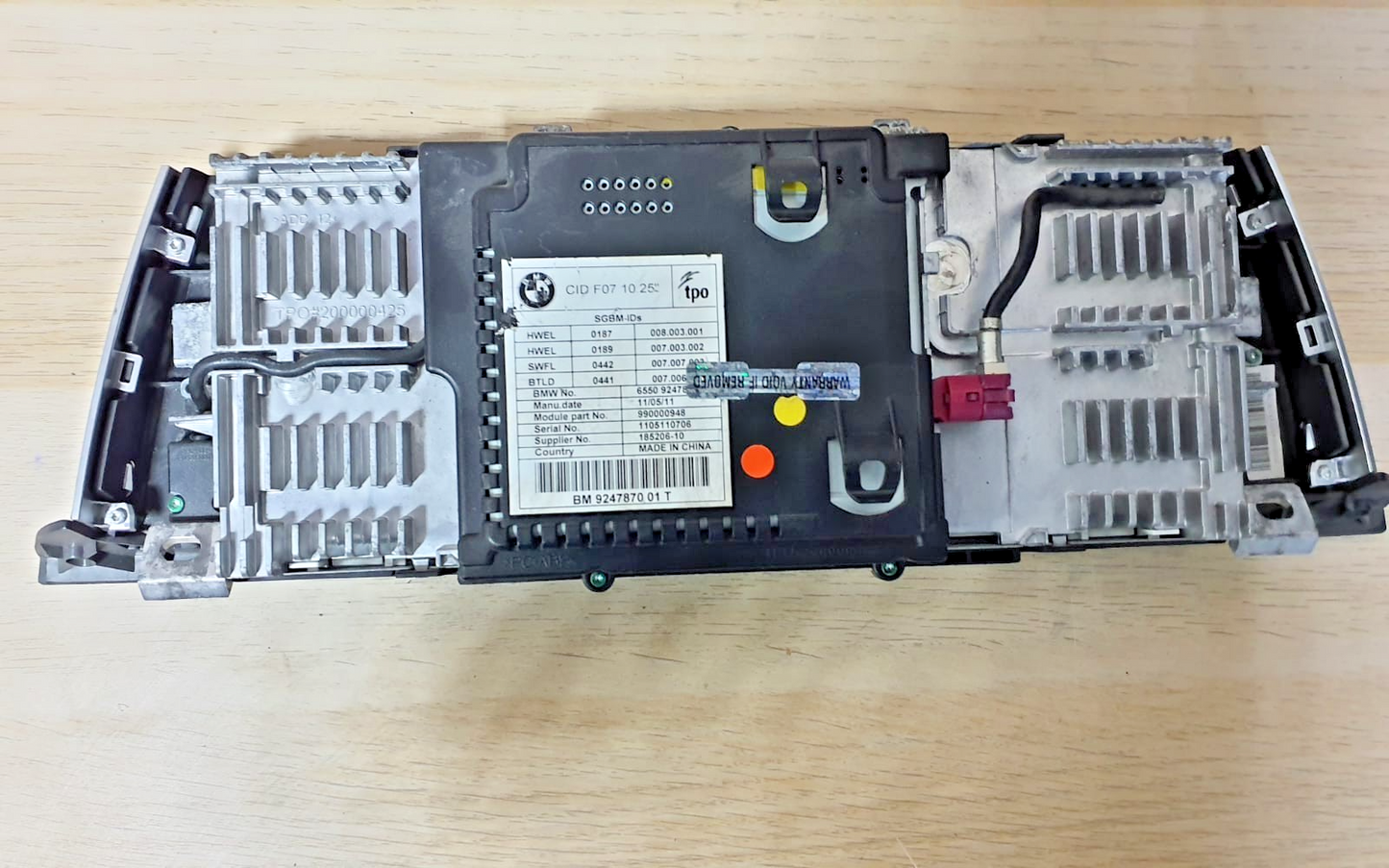 BMW F07 5 Series GT 10.25" Central Information Display Screen CID OEM 9247870