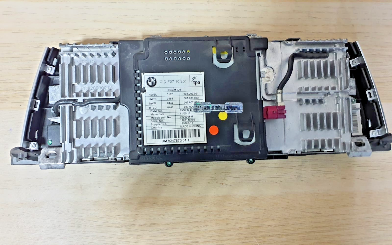 BMW F07 5 Series GT 10.25" Central Information Display Screen CID OEM 9247870