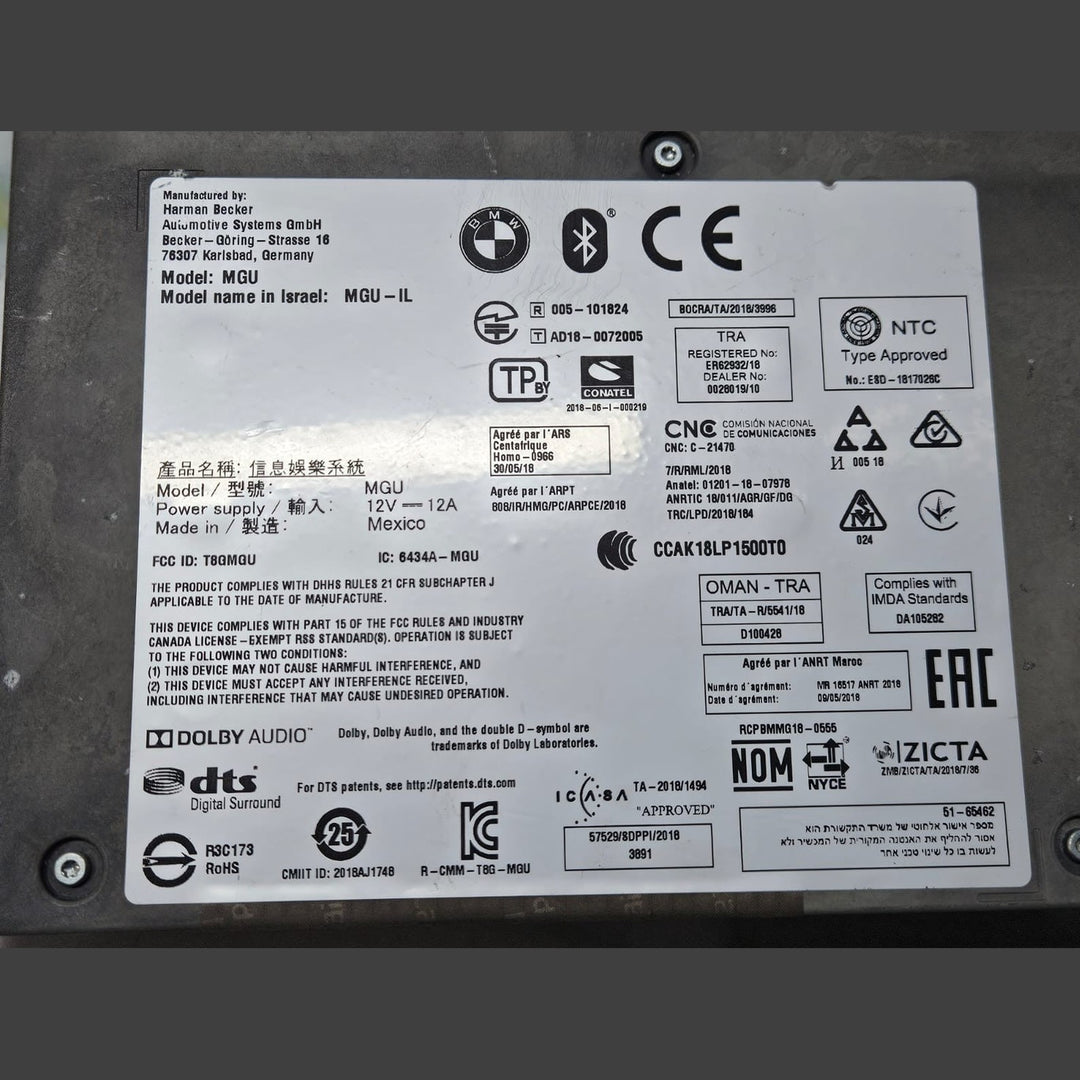 2018-2019 BMW X5 G05 Navigation Audio Head Unit 5A060E0 MGU Harman OEM