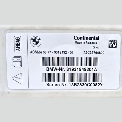 BMW X3 F25 COLLISION IMPACT  CONTROL MODULE ECU  9319492