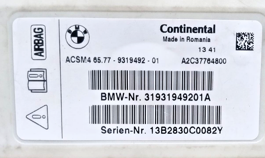 BMW X3 F25 COLLISION IMPACT  CONTROL MODULE ECU  9319492