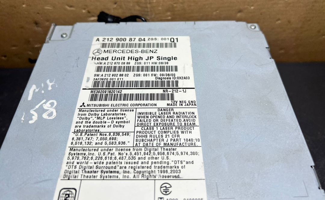 2012–2014 Mercedes-Benz W212 E-Class Head Unit CD Player A212 9008704 OEM