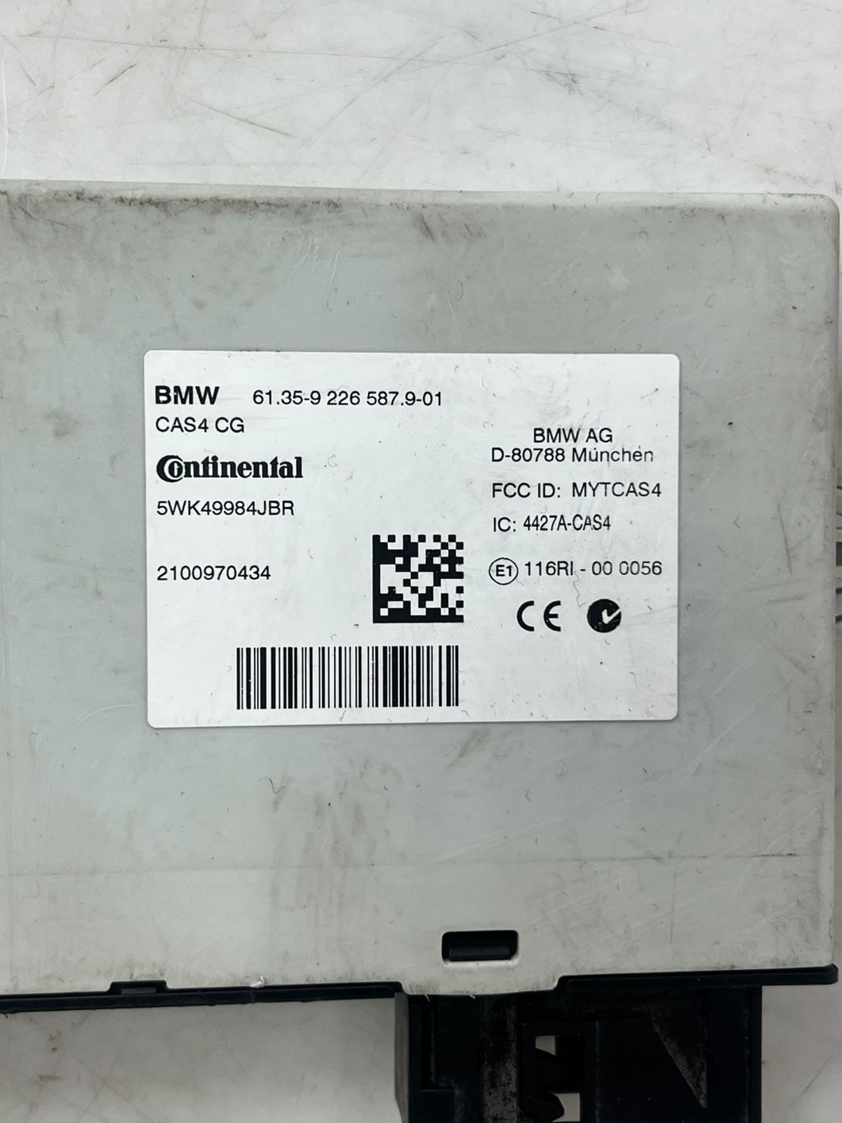 2011 BMW 5-Series F10 F11 Cas4 CG Control Unit Module 9226587 OEM
