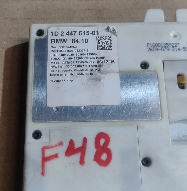 BMW X1 F48 TELEMATICS ANTENNA BLUETOOTH MODULE OEM -1D 2447515
