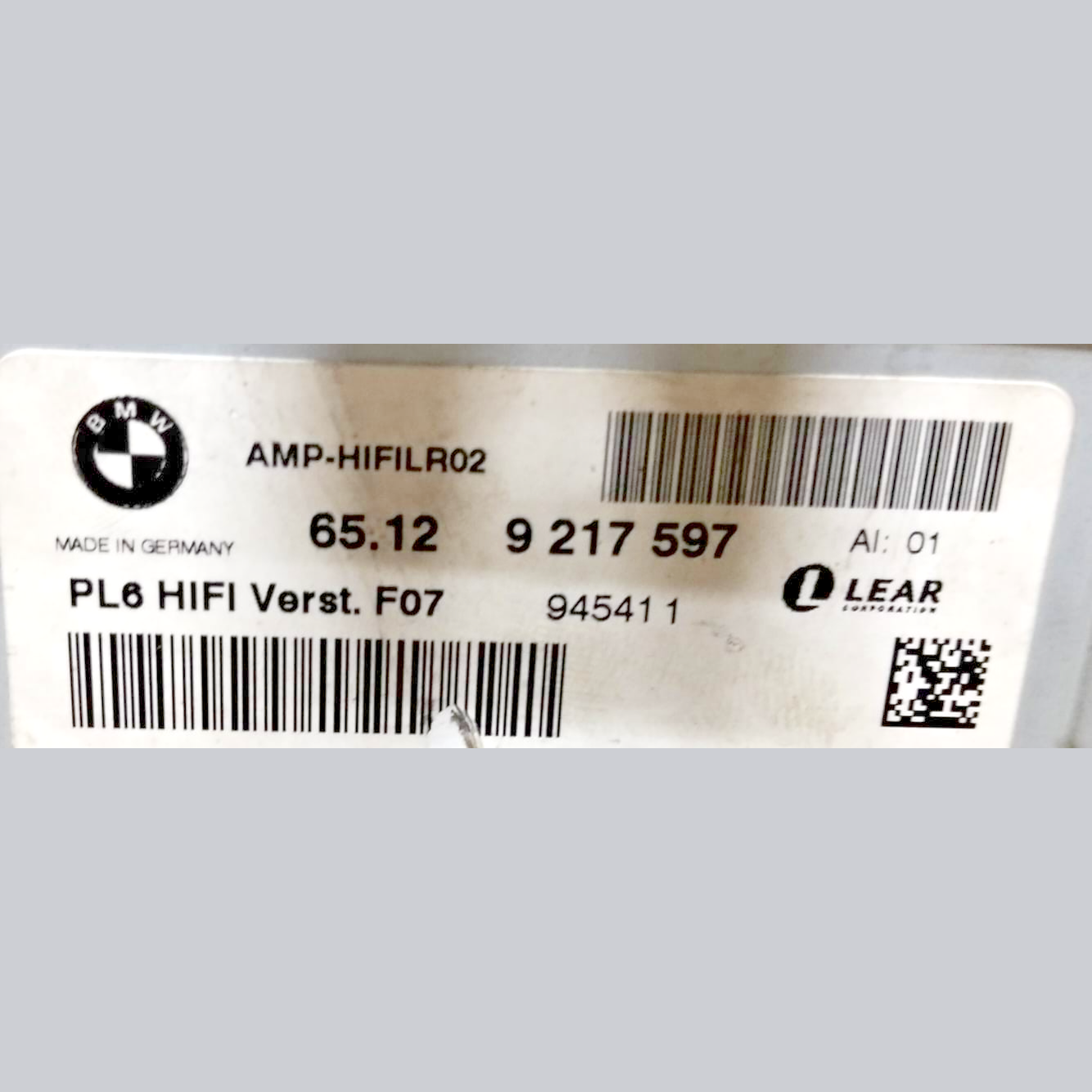 BMW 7 SERIES F01 F02 07-12 AUDIO AMP HIFI LR 02 SOUND SYSTEM AMPLIFIER 9217597