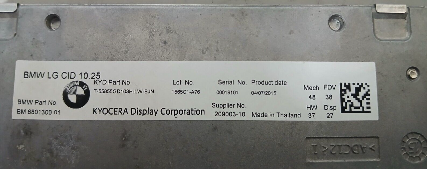 OEM BMW 16-20 G12 740 750 Navigation Display Monitor Information Screen 6801300