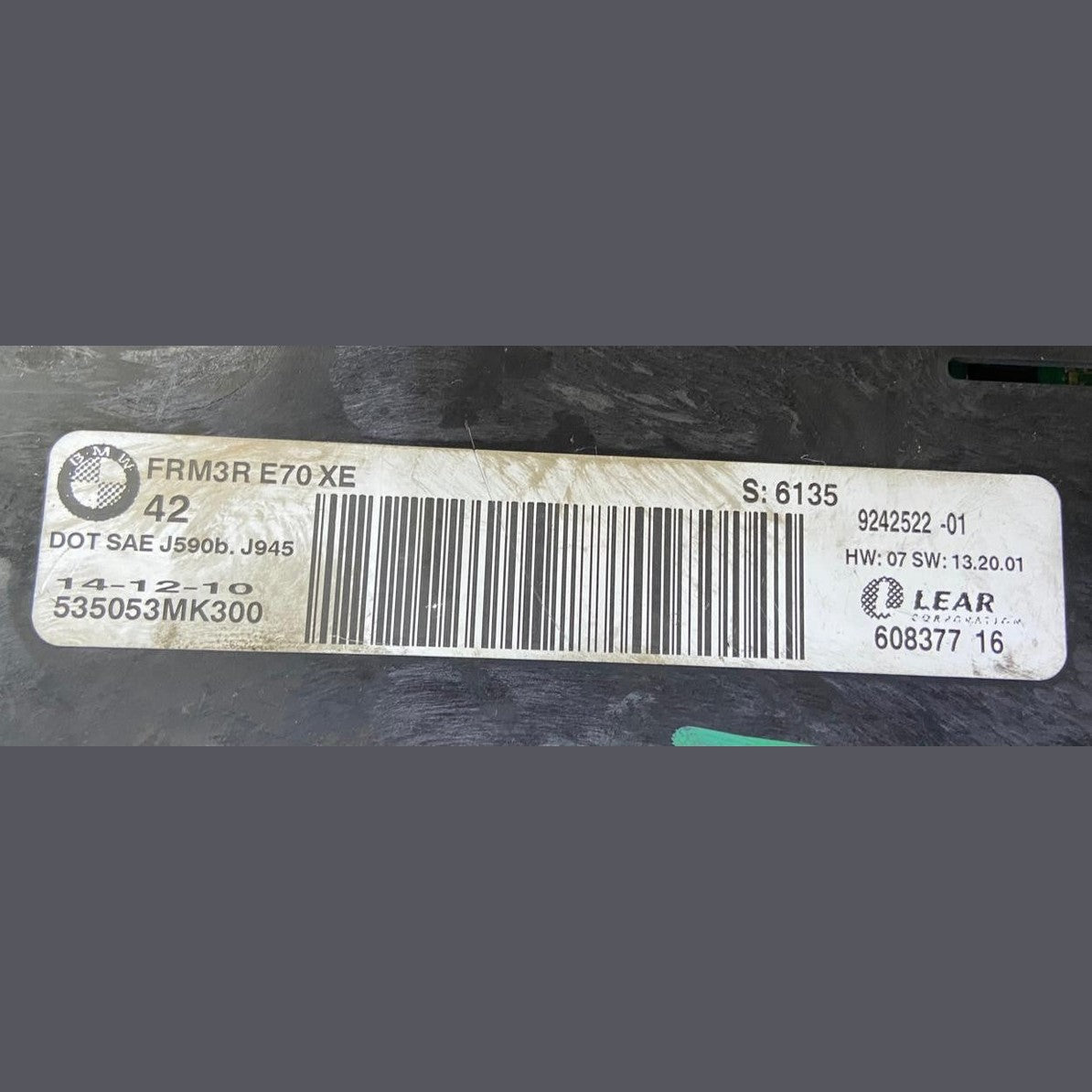 OEM BMW X5 E70 E71 E72 Headlight Control Module Unit FRM3R 9242522