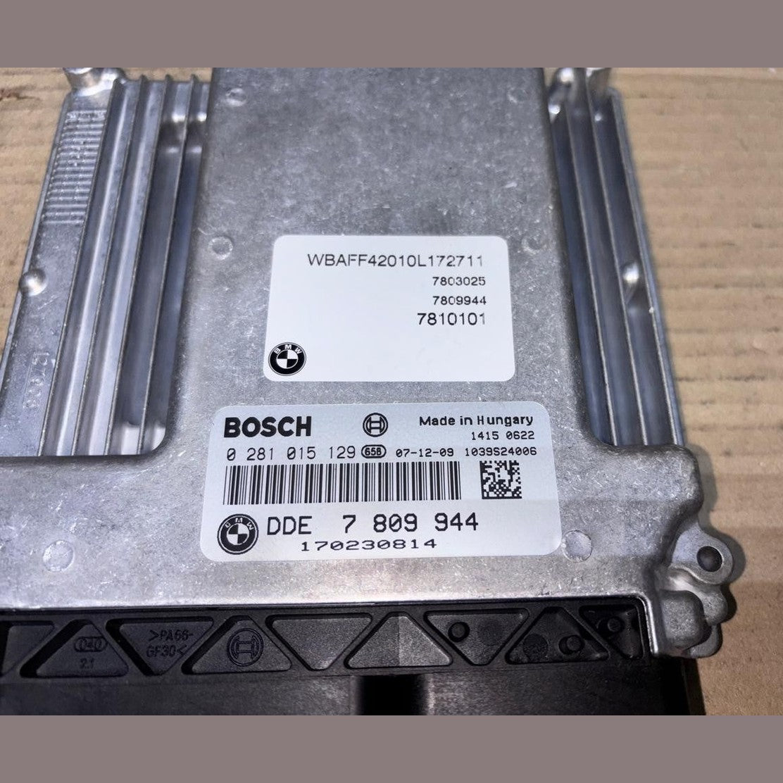 BMW X5 DIESEL 3.0D E70 2008-10 M57N2 Vin-L172711 -DDE BOSCH OEM ECU SET  7809944