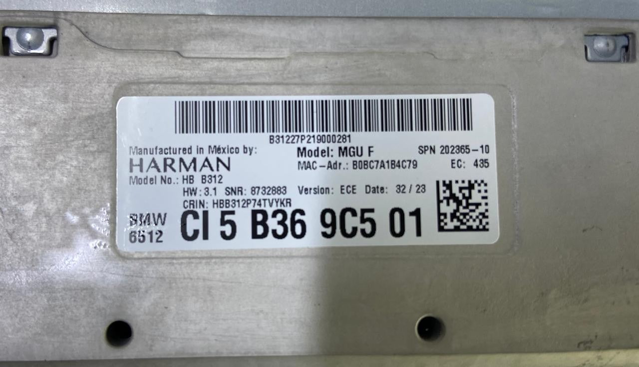 OEM BMW X3 G01 X4 G02 Navigation Multimedia Head Unit High 5B369C5 HARMAN KARDON