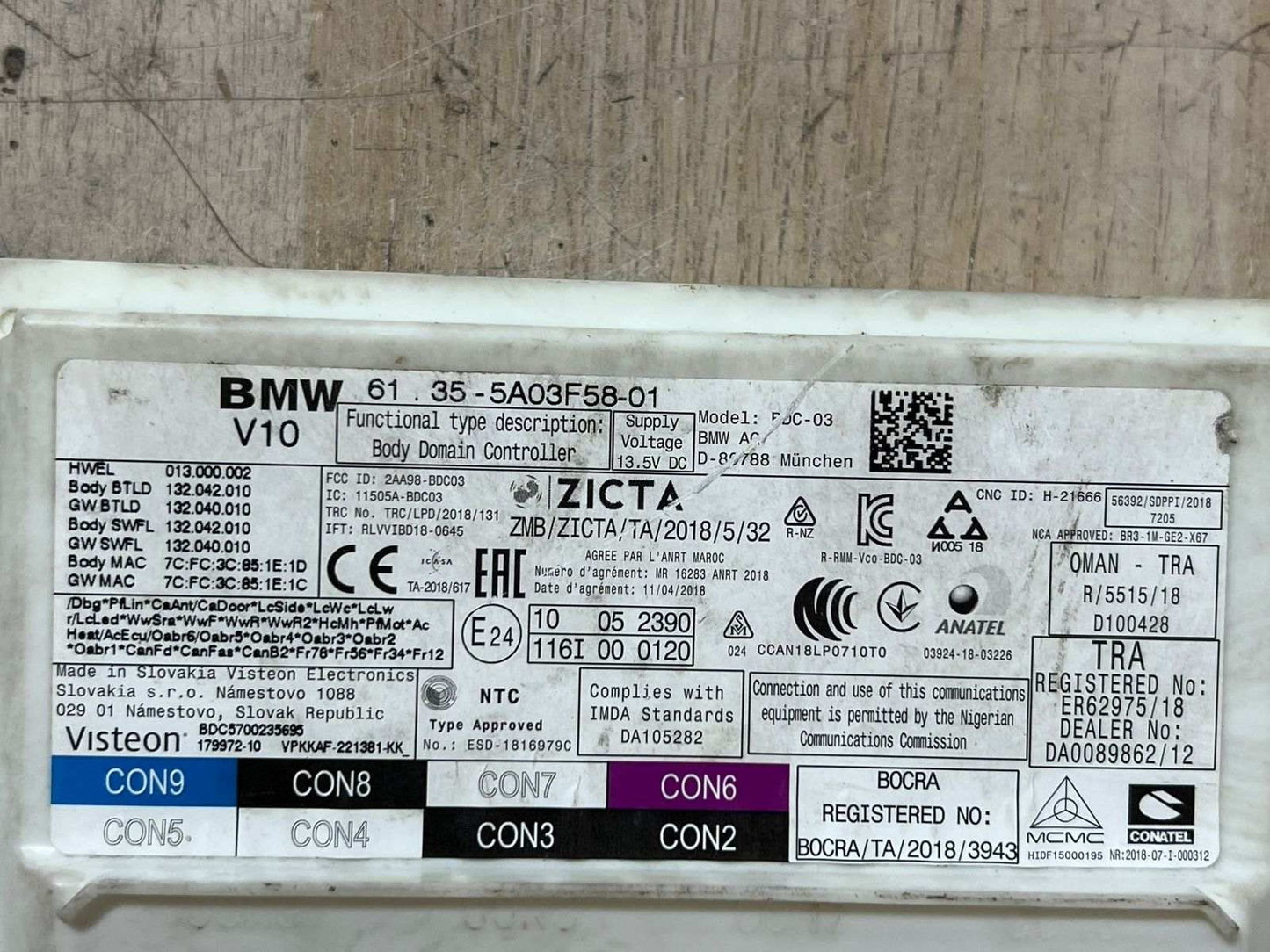 BMW 3 G20 G80 G28 330 PLUG-IN HYBRID Fuse Box Body Domain Control 61355A03F58 