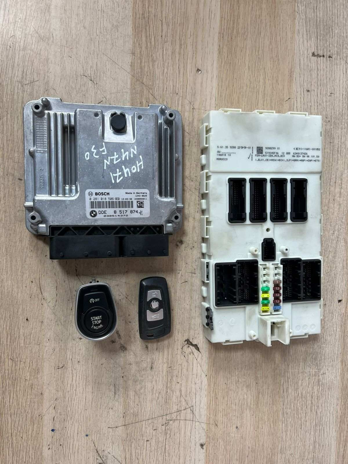 BMW F20 118d F30 318d N47N 143HP Engine ECU Kit DDE 8517874 + Key + FEM 