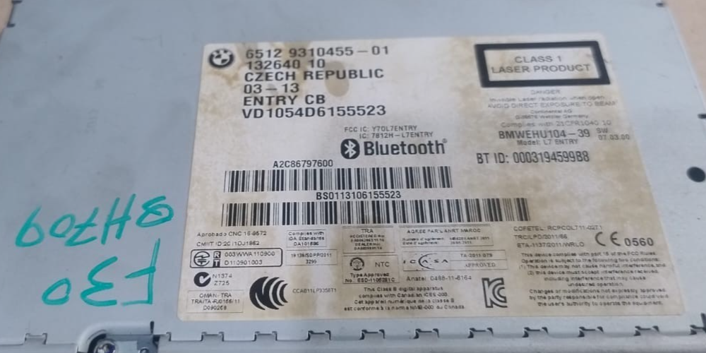 BMW 3 SERIES F30 RADIO CONTROL HEADUNIT TAPE - 9310455