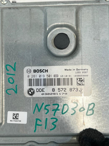 2012 BMW F13 N57D30B Engine Control Unit ECU ONLY DDE 8572873 OEM