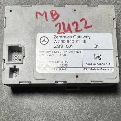 2001-2007 Mercedes-Benz W230 SL Central Gateway Control Module A230 5407145 OEM