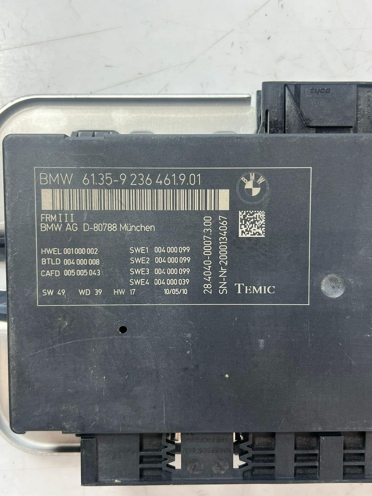 2011-16 BMW 535i 550i 528i 650i F10 5' 6' Footwell Light Control Module 9236461 