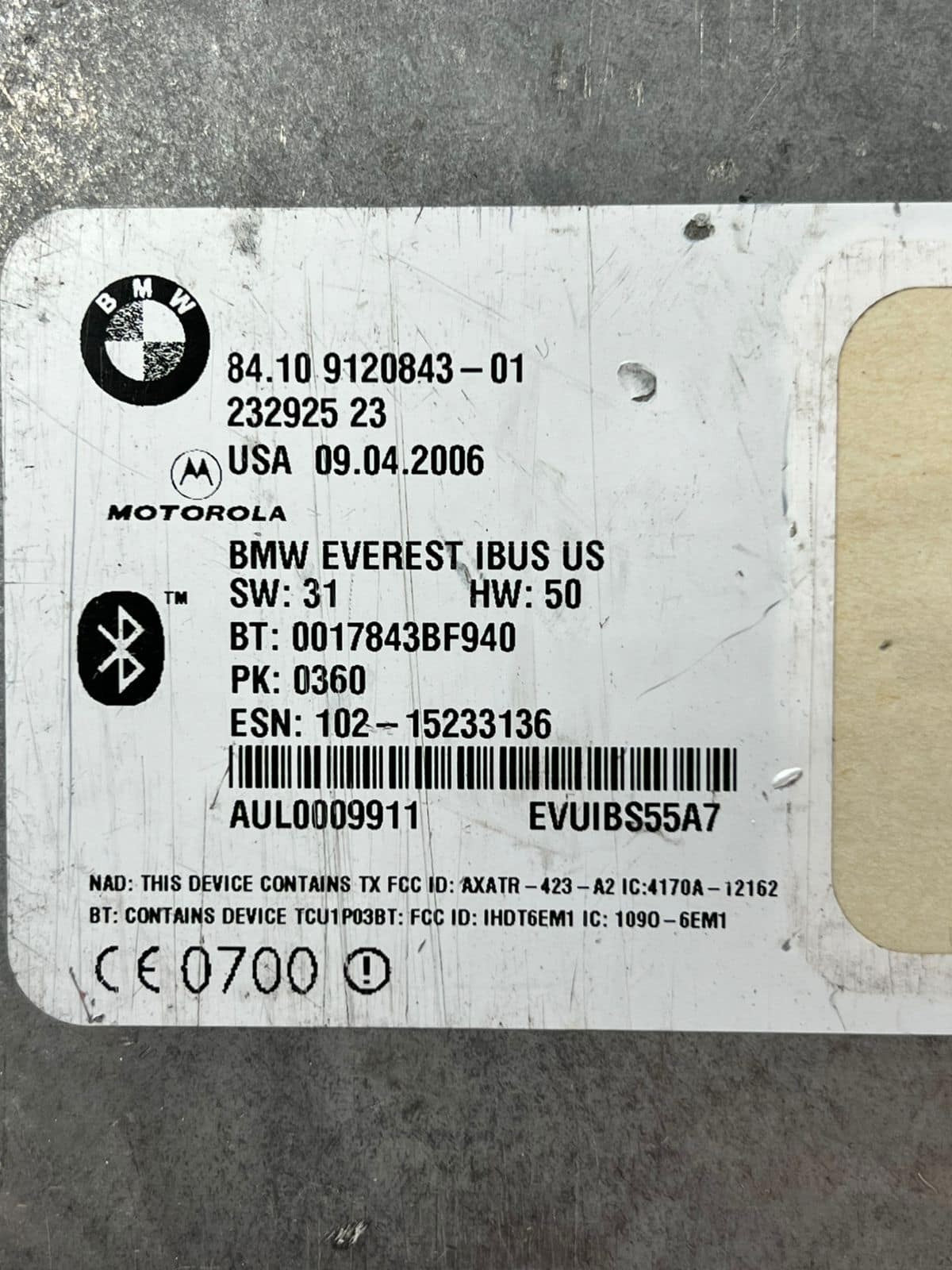 2005-2006 BMW X5 E53 Telematics Control Unit 9120843 OEM