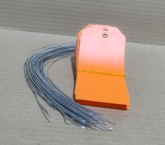 ACRYLIC TAG WITH METAL EYELET – THIN PLASTIC LABEL - IND/CRAFT ID TAG ORANGE