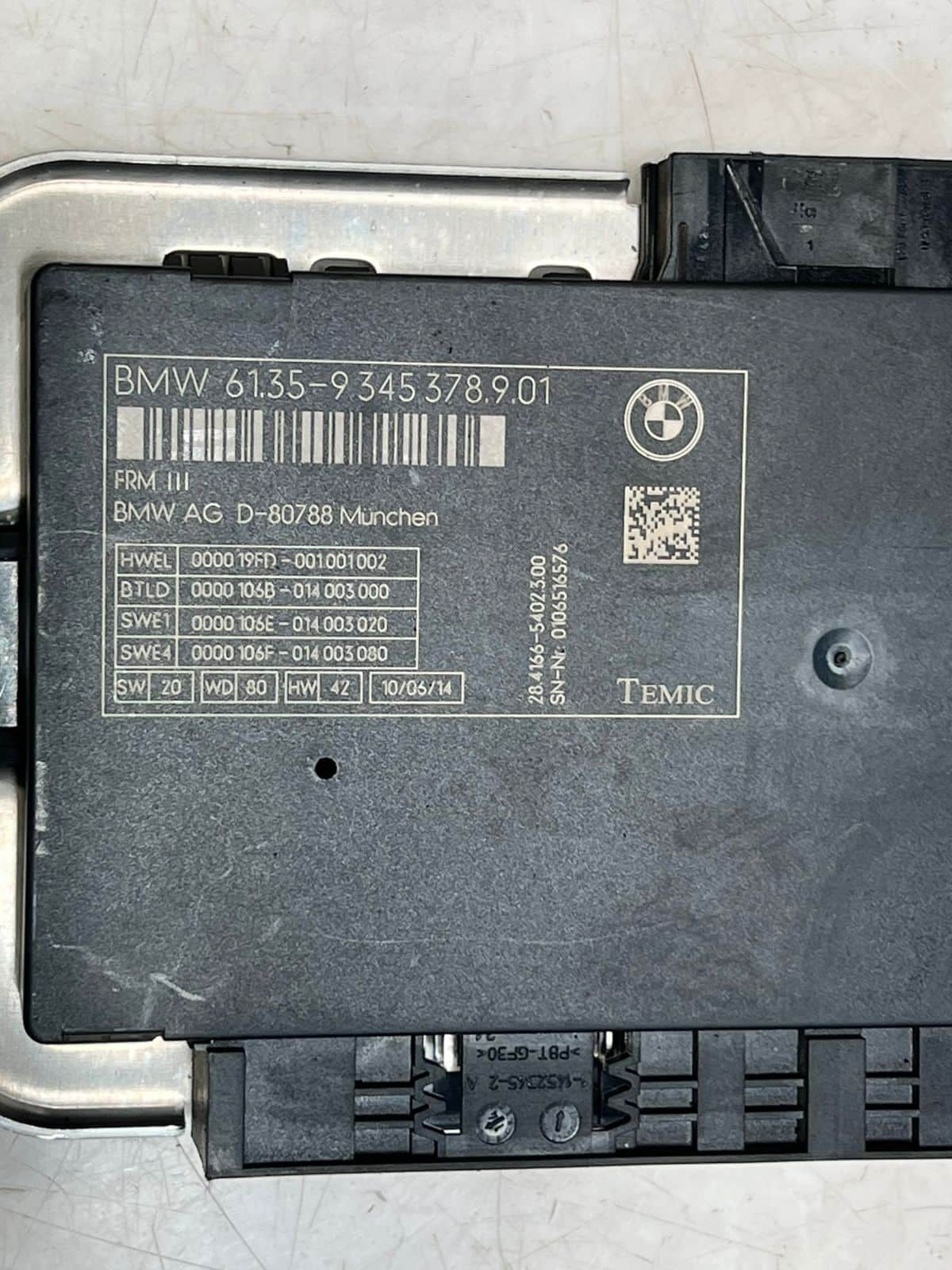 2014-2016 BMW X3 F25 and X4 F26 Footwell Light Control Module 9345378 OEM
