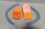Load image into Gallery viewer, ACRYLIC TAG WITH METAL EYELET – THIN PLASTIC LABEL - IND/CRAFT ID TAG ORANGE