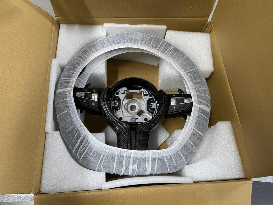 OEM BMW Carbon Fiber Steering Wheel F30 F32 Series MSport With Paddle Shifts LED
