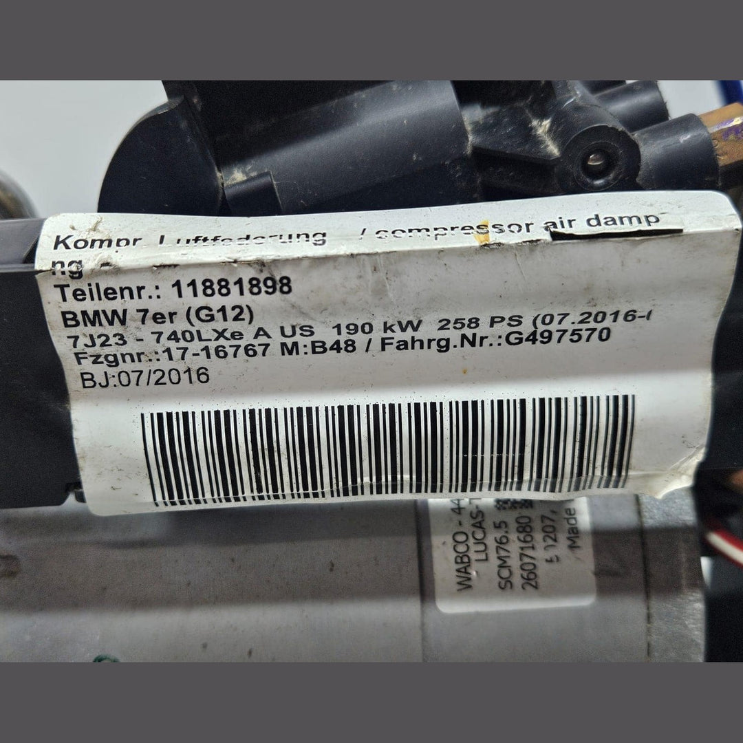 BMW 740e 7 Series G11 G12 Air Pump (Suspension) 6861882 OEM