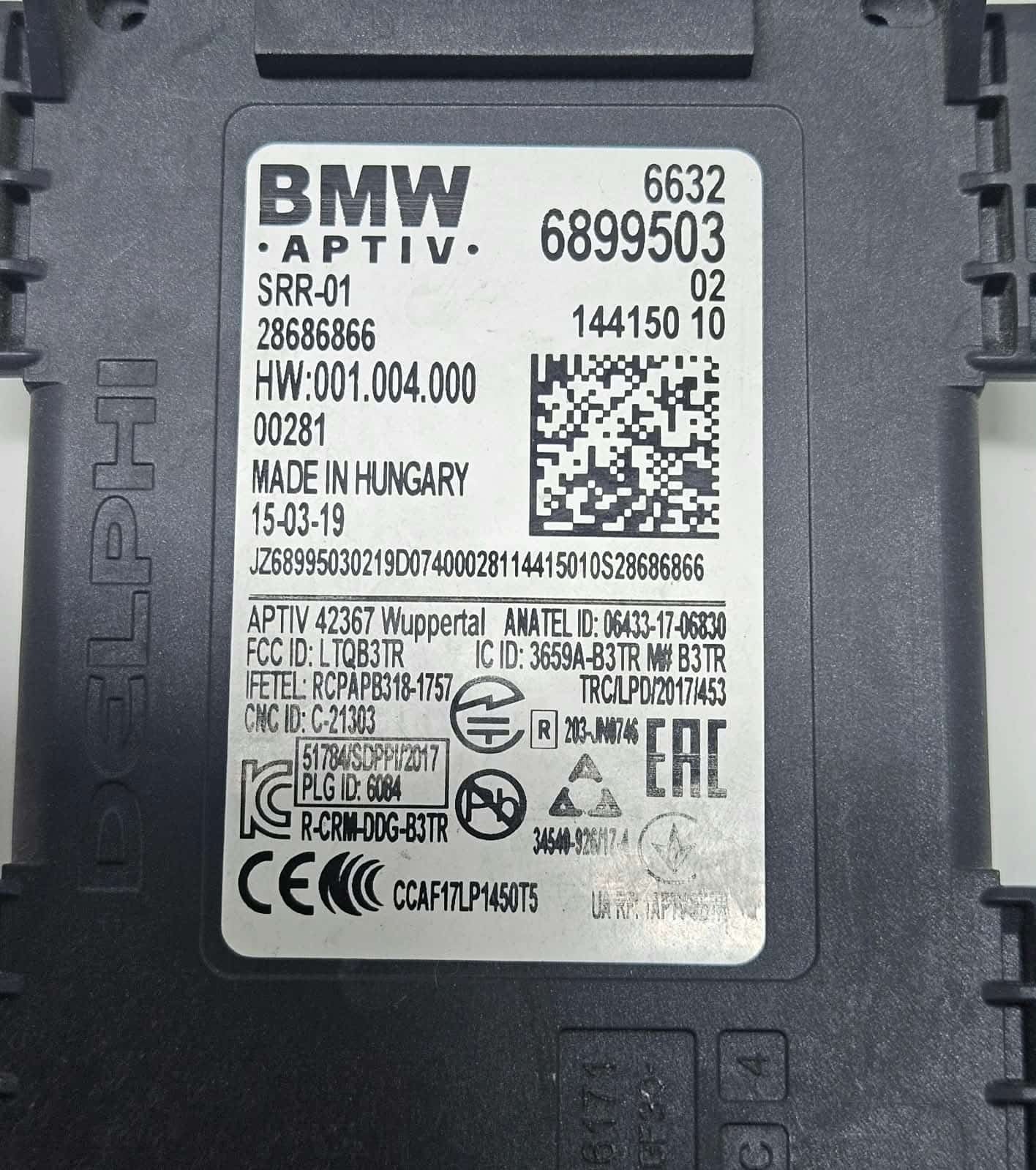  6899503-2018 BMW X5 G05 RHD Close Range Radar Sensor OEM
