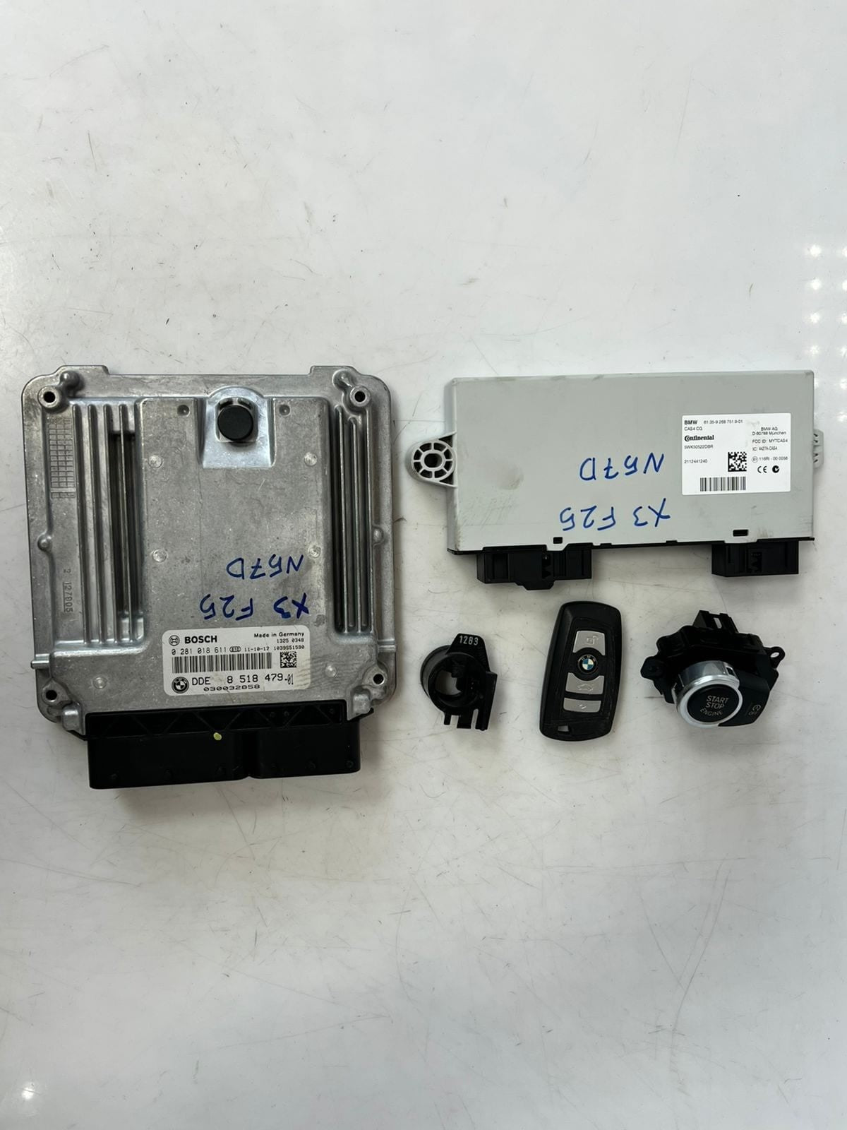 2011-2017 BMW X3 F25 M57D Engine Control Unit ECU SET DDE+CAS4+1KEY 8518479 OEM