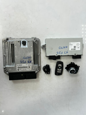 2011-2017 BMW X3 F25 M57D Engine Control Unit ECU SET DDE+CAS4+1KEY 8518479 OEM