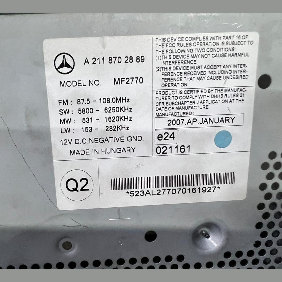 2006-2008 Mercedes W211 E-Class Radio Audio Head Unit CD Player A211 8702889 OEM
