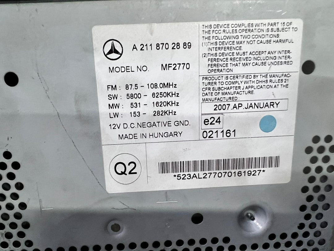 2006-2008 Mercedes W211 E-Class Radio Audio Head Unit CD Player A211 8702889 OEM