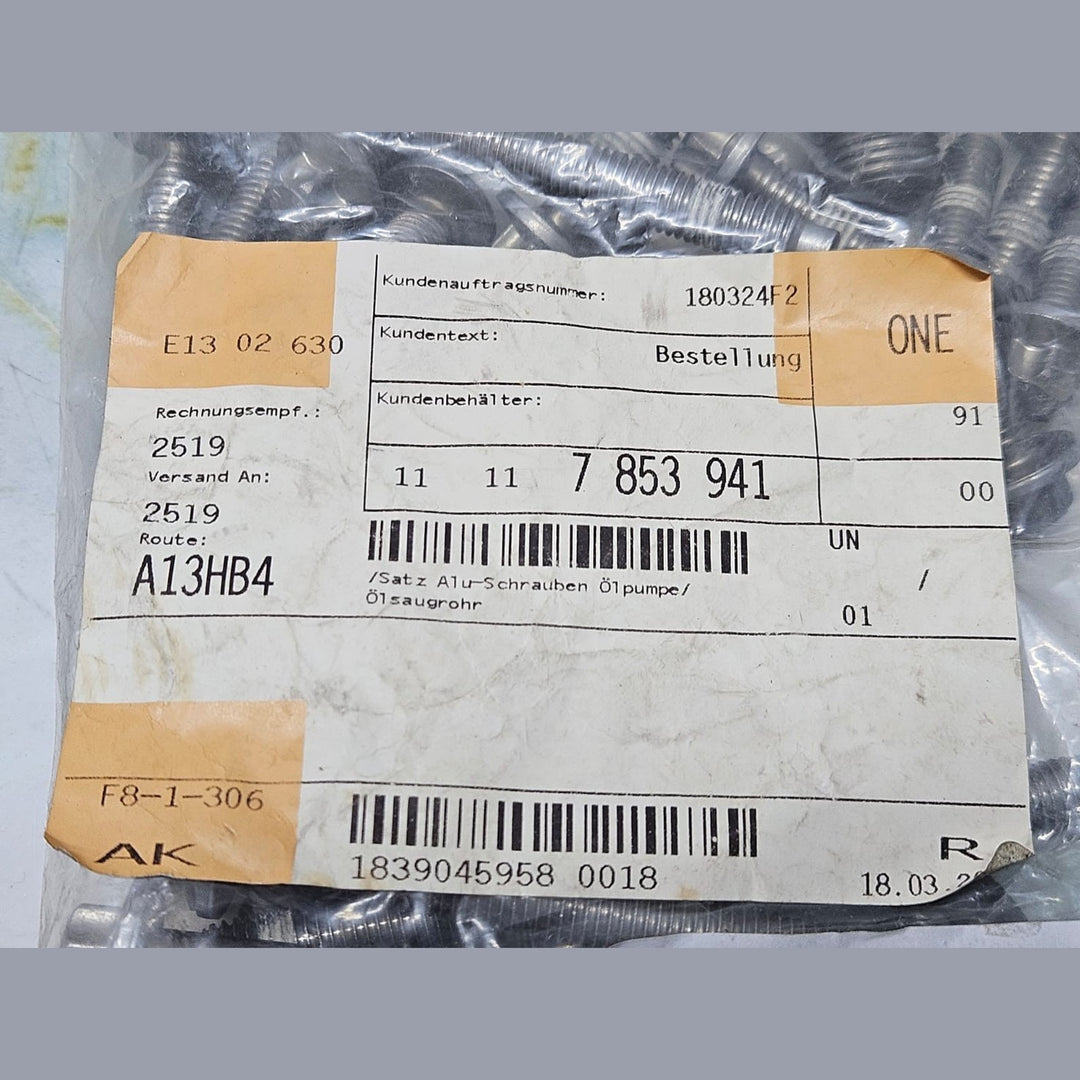 OEM BMW F80 F82 F83 M3 M4 S55 Aluminum Oil Pan Bolt Set 7853941 NEW GENUINE