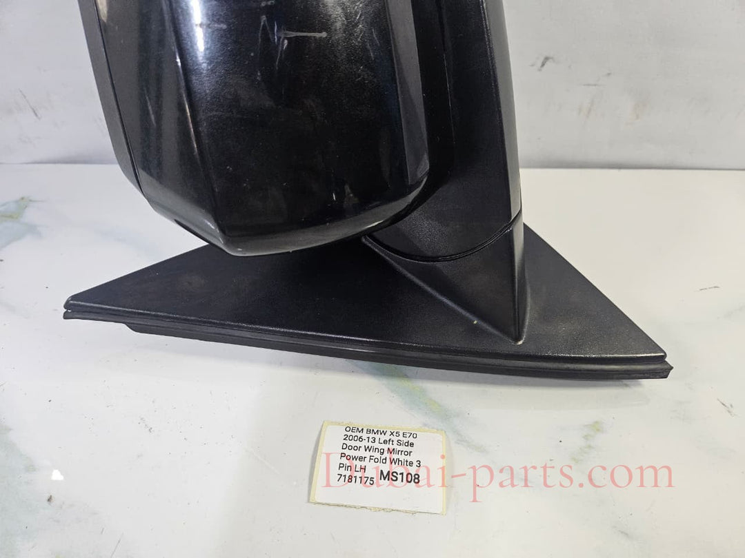 OEM BMW X5 E70 2006-13 Left Side Door Wing Mirror 3 Pin LH 7181175 RHD