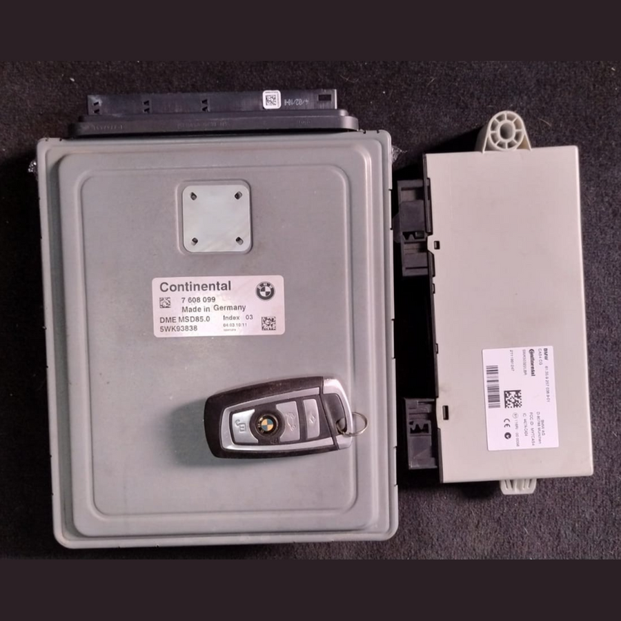 BMW 750i 7608099 Engine Control Module Unit Complete set with key  N63 TWIN TURB