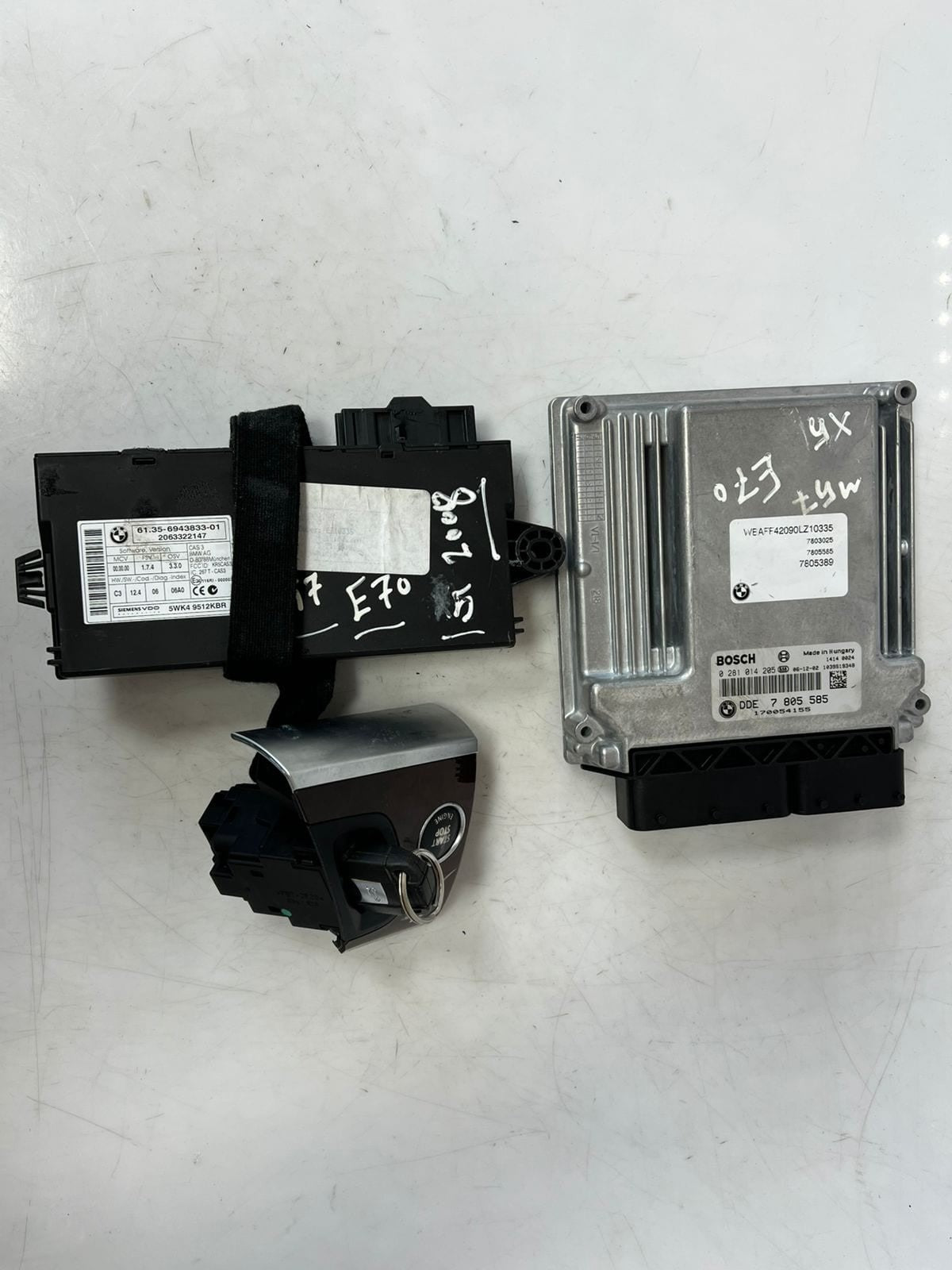 2007-2013 BMW X5 E70 N57 Engine Control Unit ECU SET DDE+CAS3+1KEY 7805585 OEM