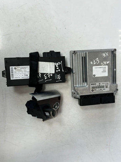 2007-2013 BMW X5 E70 N57 Engine Control Unit ECU SET DDE+CAS3+1KEY 7805585 OEM