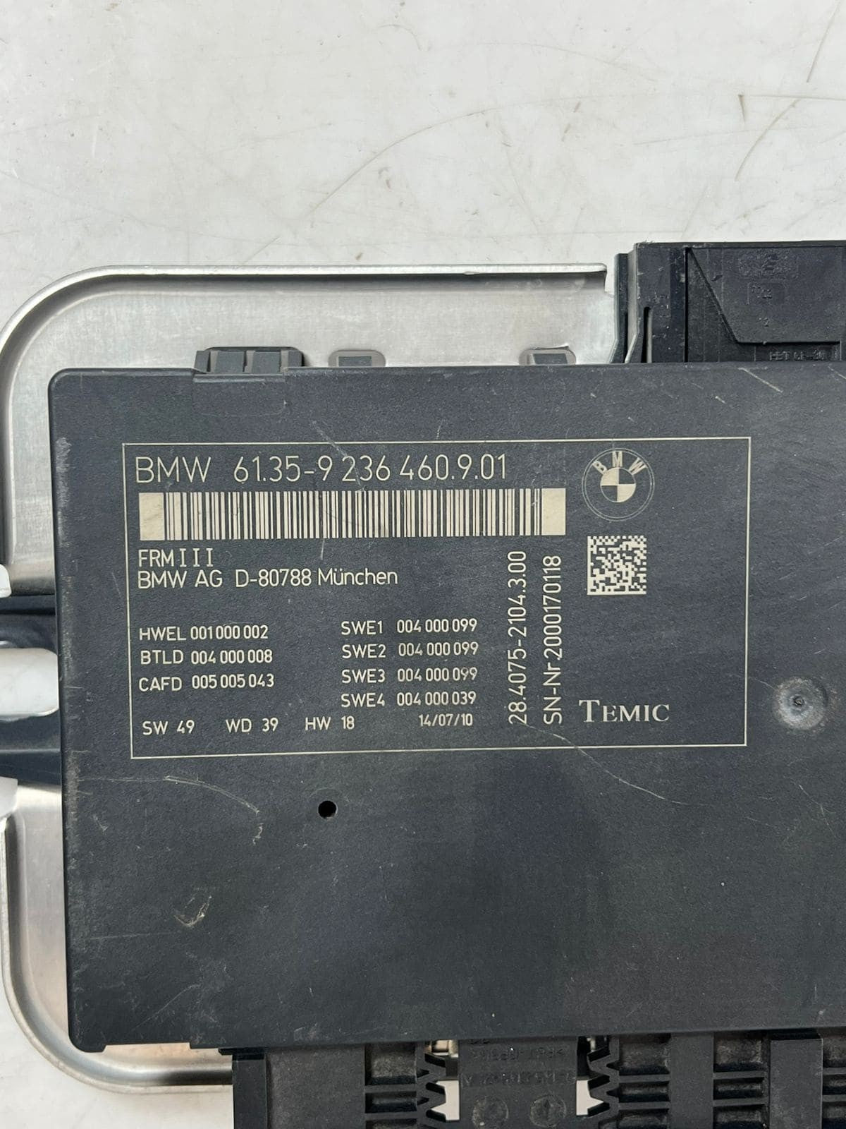 BMW 5 Series F10 F11 FRM3 Footwell Light Module Control Unit 9236460 OEM