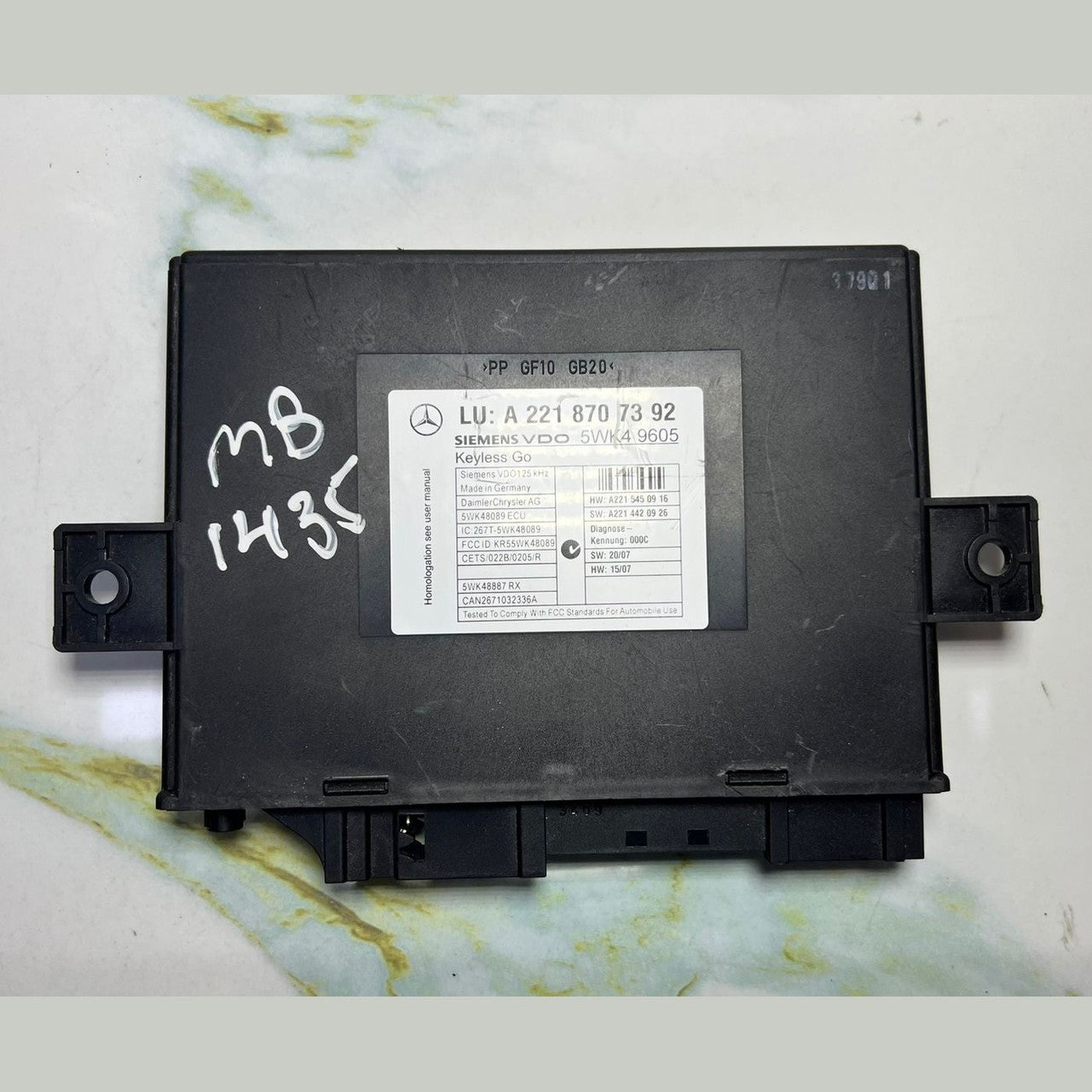 2010 Mercedes  S400 Keyless Go Control Module A2218707392 W221 W216 S600 CL550